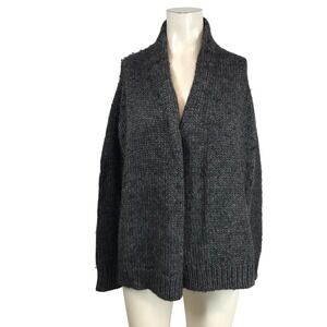 Joie Charcoal Gray Knit Shawl Collar Cardigan Sweater XS Alpaca Blend